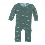 Infant Coverall w/snaps Seaweed Dolphin
